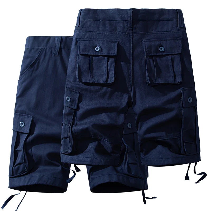 Men's Cotton Shorts Cargo Knee Pants Tactical Casual Sports Shorts Man Hiking Fishing Y2K Clothes