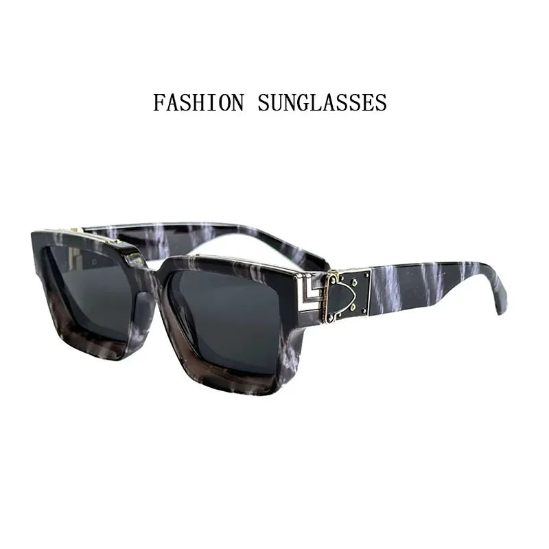 Retro Millionaire Sunglasses For Men Luxury New Square Sunglasses Women Trendy Vintage Luxe Fashion Glasses Gafas De Sol Hombre