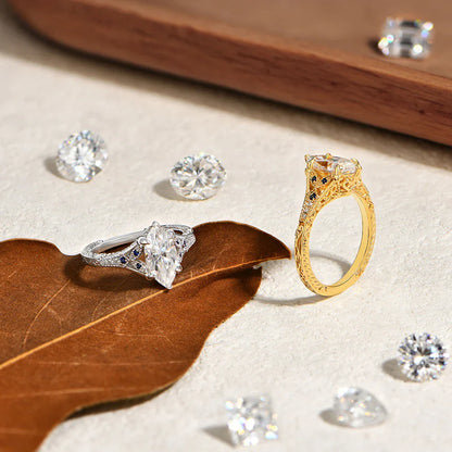 Bague en moissanite ATTAGEMS taille marquise 2 carats avec saphir de laboratoire pour femme en argent sterling 925, bijoux de mariage de luxe personnalisables