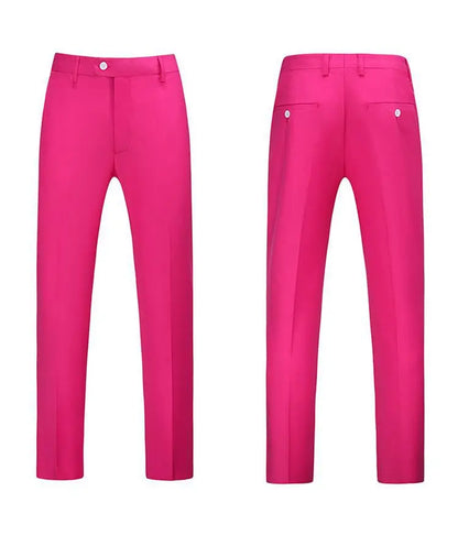 19 Colors High Quality Men's Solid Color Slim Fit Suit Pants Fashion Formal Business Social Groom Wedding High End Trousers