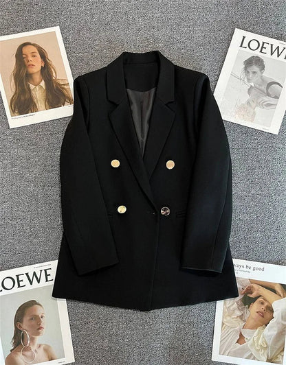 Spring Autumn High Quality Long Sleeve Female Blazer Double Button Jacket Ladies Business Work Wear Formal Coat Women Outerwea