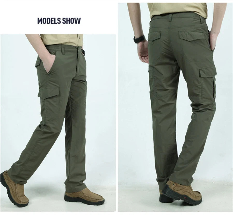 Casual Pants Men Summer Tactical Military Training Pants Military Style Mens Cargo Pants Waterproof Quick Dry Solid Trousers