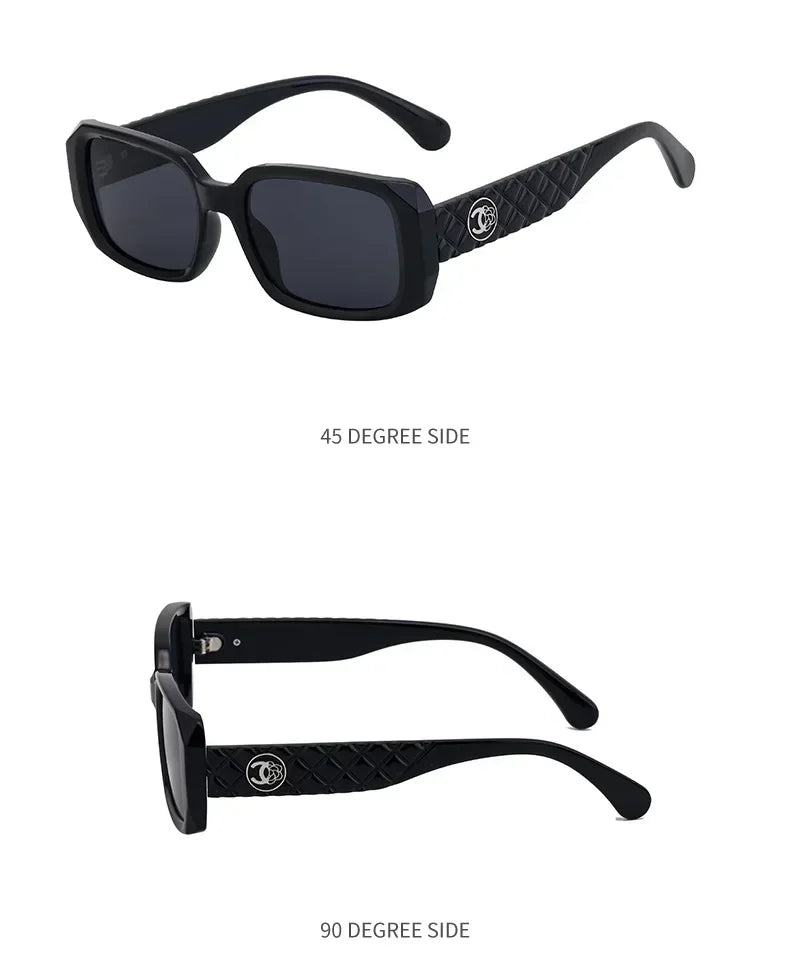 New Luxury Designer UV400 Sun Glasses for Women Men Trendy Rectangle Sunglasses Ladies Retro Fashion Cool Gafas De Sol Sunglass