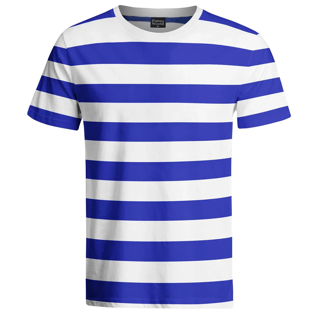 Black White Striped T-Shirt Men Basic Crewneck Short Sleeve Casual Daily Tops Halloween Costume Theme Party Tee Clothes