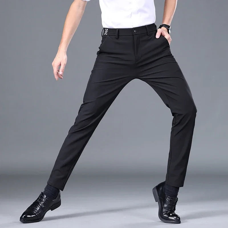 2025 Spring Summer Ultra-thin Men's Stretch Slim Straight Casual Pants High Quality Fashion Breathable Golf Sports Trousers
