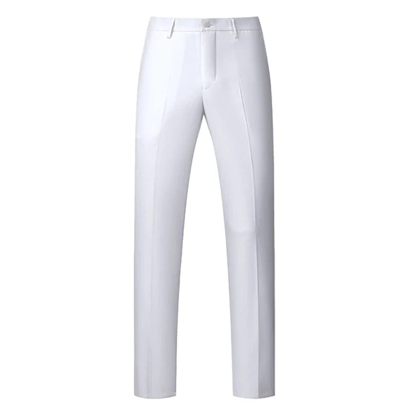 2026 New Men's Rose Red Trousers, Asian Size Blue Formal Pants, Black Pantalon Hombre.