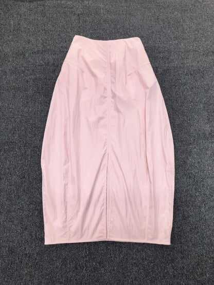 Maxdutti Design Sense Split Flower Bud Skirt French Elegance Minimalism High Waist Women's Skirt Woman Clothing Faldas Skirts
