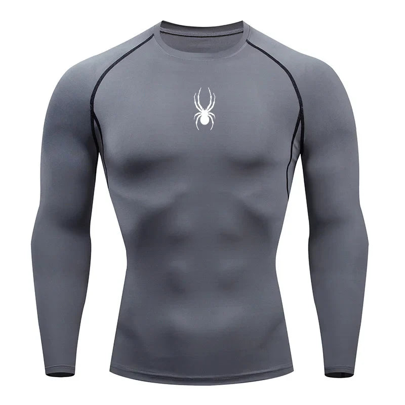 Men's Long Sleeves Fitness T-shirt Gym Compression Dry Fit T-shirt Sportswear Spring And Autumn Outdoor Sports Running Tees Tops