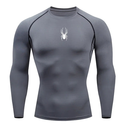 Men's Long Sleeves Fitness T-shirt Gym Compression Dry Fit T-shirt Sportswear Spring And Autumn Outdoor Sports Running Tees Tops