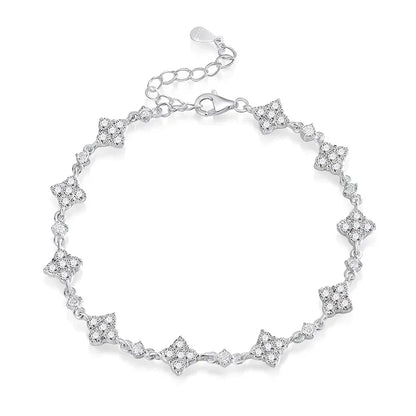 Full Diamond Moissanite Bracelets for Women Sparkling Girls Luxury Chains 100% 925 Sterling Silver Jewelry Plated 14K