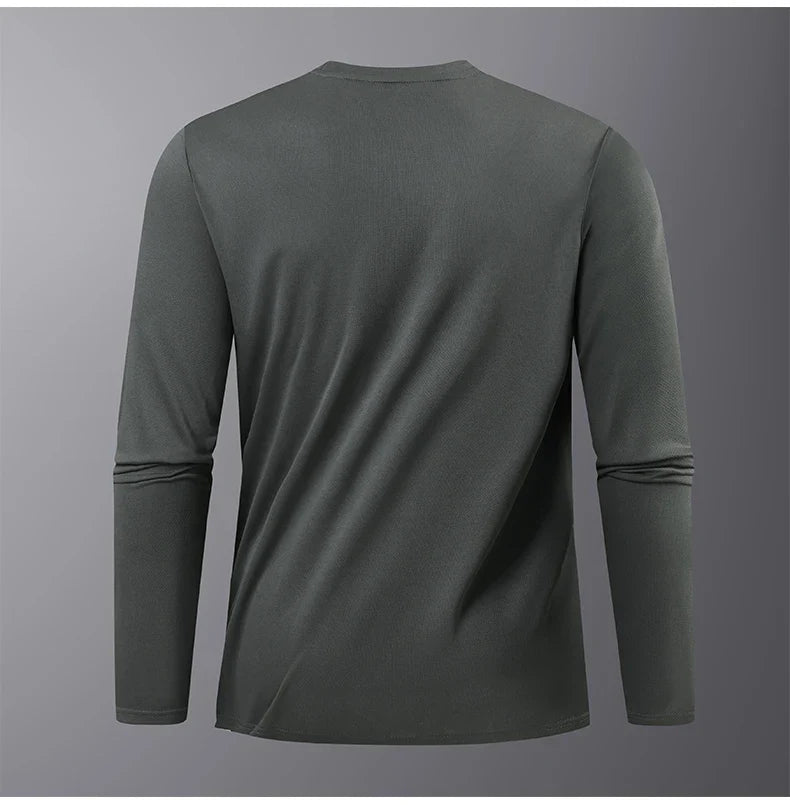 Reflective Sport Gym T Shirt Men Quick Dry Running Bodybuilding Shirts Men Long Sleeve Fitness Pullover Top Spring Autumn