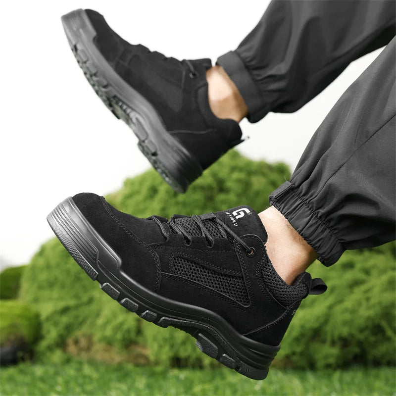 Fashion 2025 Plastic Toe Summer Breathable Labor Shoes Composite Toe Cap Indestructible Work Safety Boots Sneakers Male Footwear