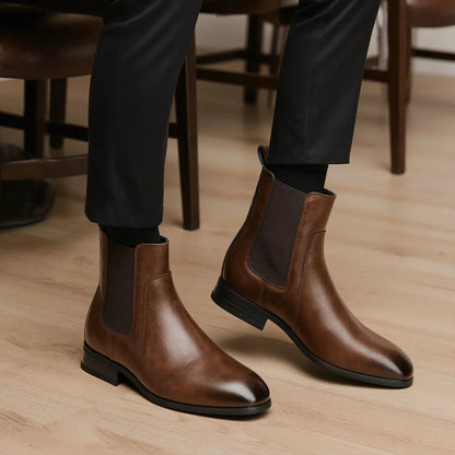 Men Boots Casual 2026 Fashion Brand Comfortable Boots Leather Chelsea boots