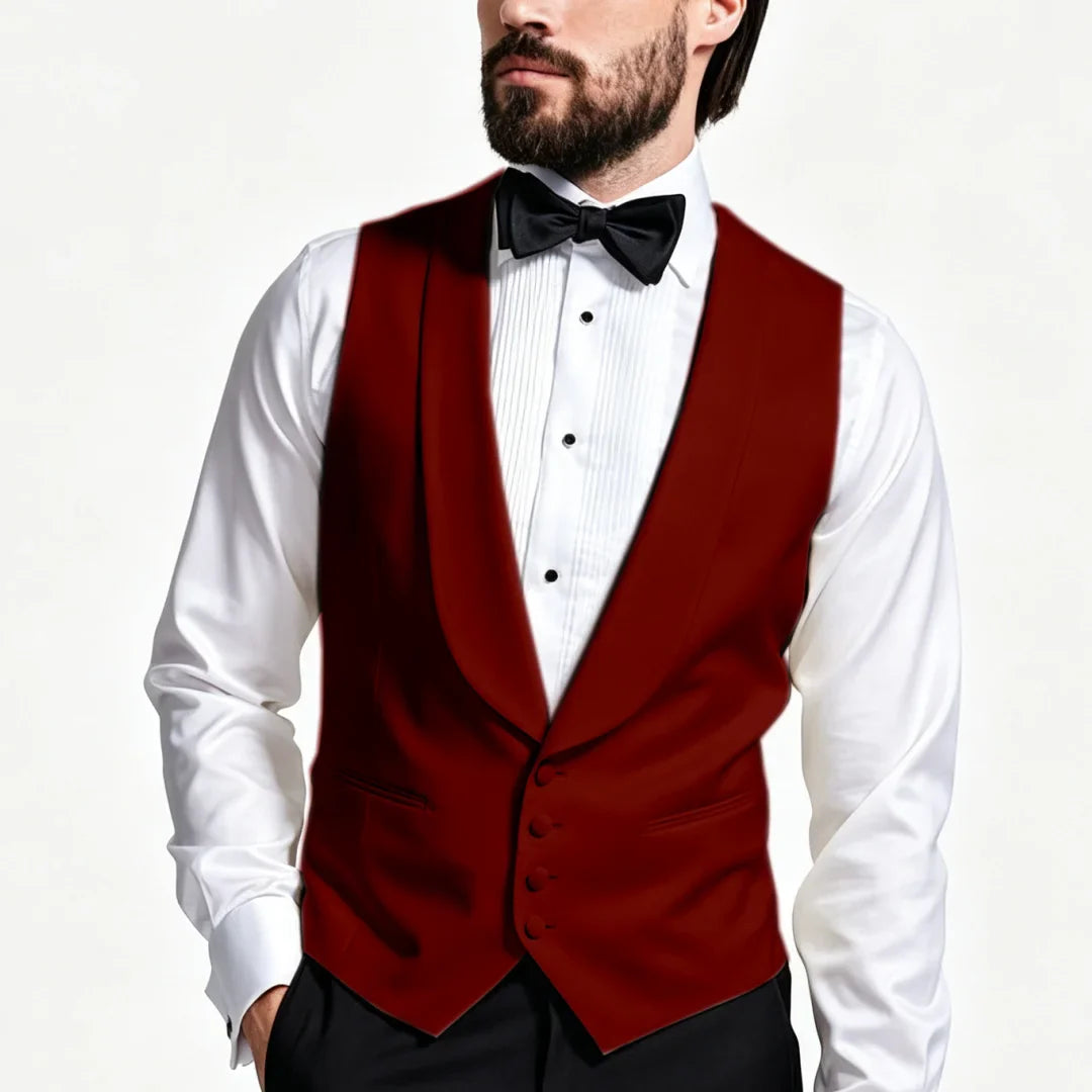 Men Vest Ivory With Lapel Single Breasted Solid Waistcoat For Wedding Banquet Business Work Office Casual Daily Men Suit Vest
