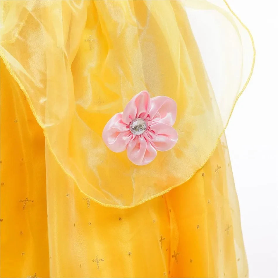 Girls Belle Dress Children Christmas Elegant Princess Costume Baby Summer Halloween Disguise Cosplay Party Fantasy 3-10 Years