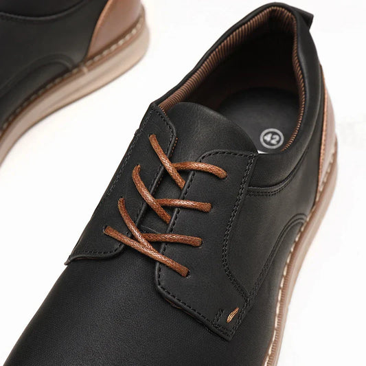 Shoes For Men Spring/Summer Pu Leather Breathable Casual Shoes Lace up Office Style Business Men's Sneaker