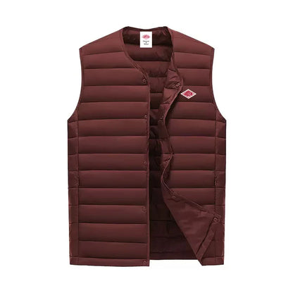 Autumn Winter Exported to Japanese Men Women Embroidery Logo Wearing Sleeveless Vest High-quality Classic Quilted Zipper Jacket