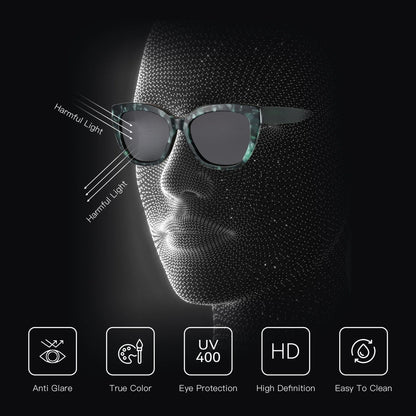 Butterfly Polarized Sunglasses Fashion Thick Frame for Women Acetate Sun Glasses Driving UV400 Protection