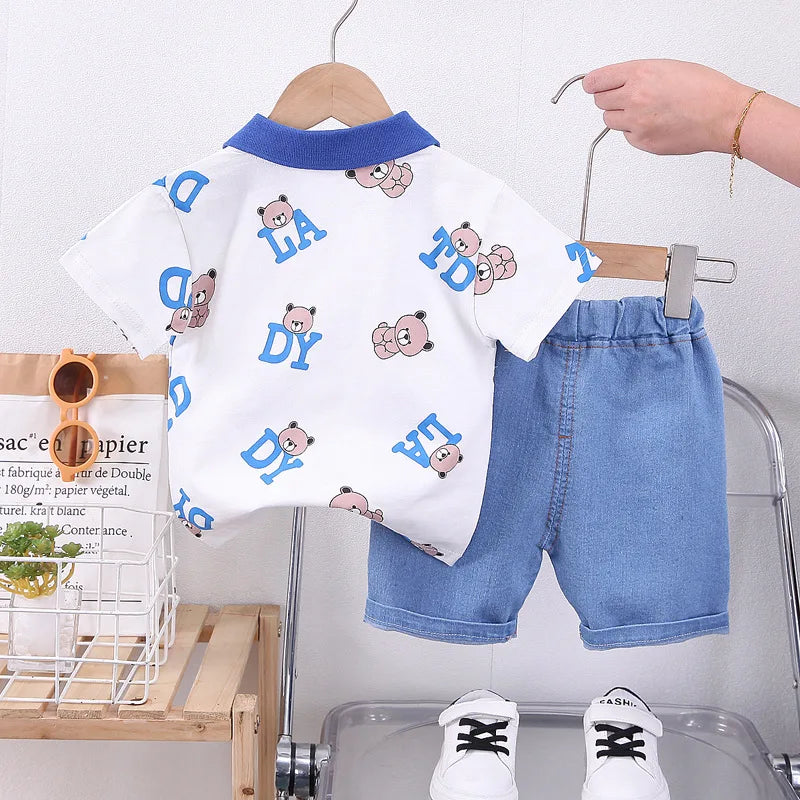 New Summer Baby Clothes Suit Children Boys Fashion Cartoon T-Shirt Shorts 2Pcs/Set Infant Toddler Casual Costume Kids Tracksuits