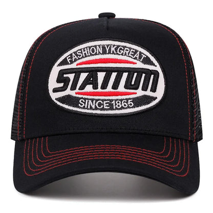 New Style Unisex Baseball Cap Classic STATION  Letter Pattern Mesh Cap Men and Women Breathable Streetwear Summer Trucker Hat