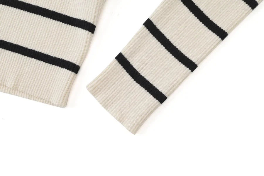 AS AW25 stripe knitting cardigan + sleeveless patch dress maxi matching set for woman clothing