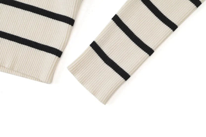 AS AW25 stripe knitting cardigan + sleeveless patch dress maxi matching set for woman clothing