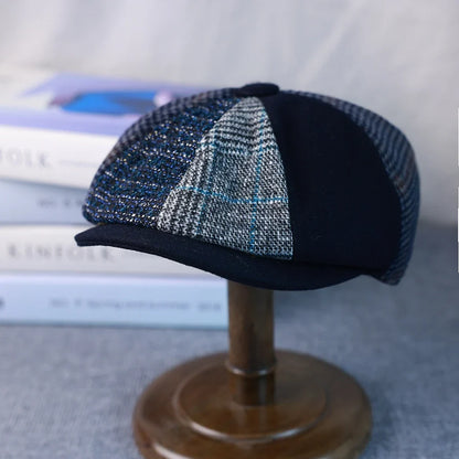 Spring Autumn Winter Men Classic Splicing Octagonal Hats Retro British Newsboy Cap Gatsby Woman Men Beret Caps  005