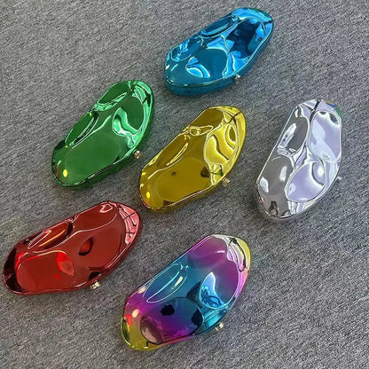Women Acrylic Shell Bag Cute Evening Clutch Bag For Wedding Party Small Gold Purses Designer Summer Beach Handbags Lemon Color