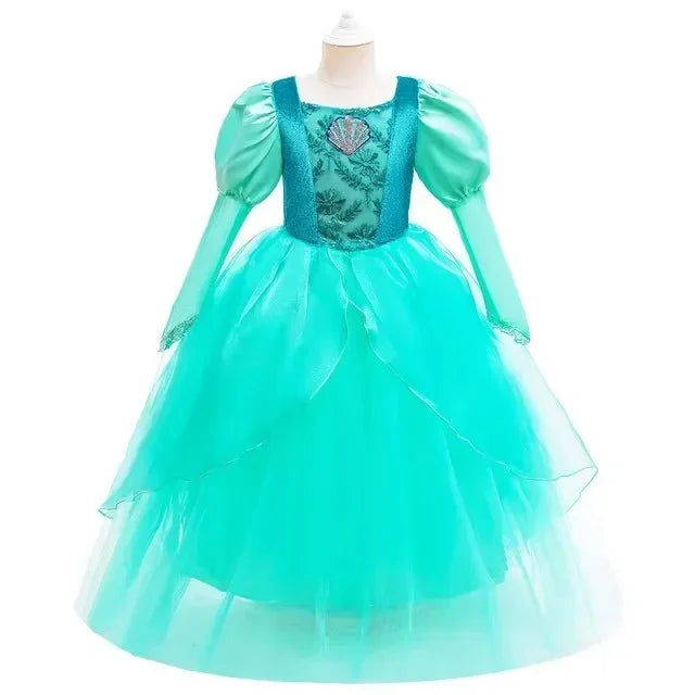 Mermaid Dress Girls Kids Cosplay Dresses Princess Costume Perform Clothes Birthday Party Halloween Clothing