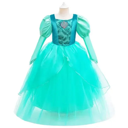 Mermaid Dress Girls Kids Cosplay Dresses Princess Costume Perform Clothes Birthday Party Halloween Clothing