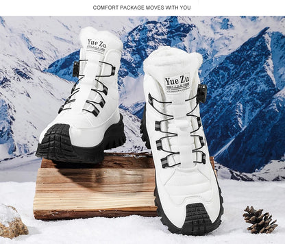 New Winter Oversized Men's Boots Waterproof Cold Resistant Plush and Warm Snow Boots Outdoor Thick Soled Casual Work Boots