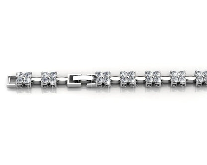 Flower Bracele Embellished with Premium Swarovski Crystals T Quality Brass with 18K Rose Gold Plated Wedding Bridal Gift