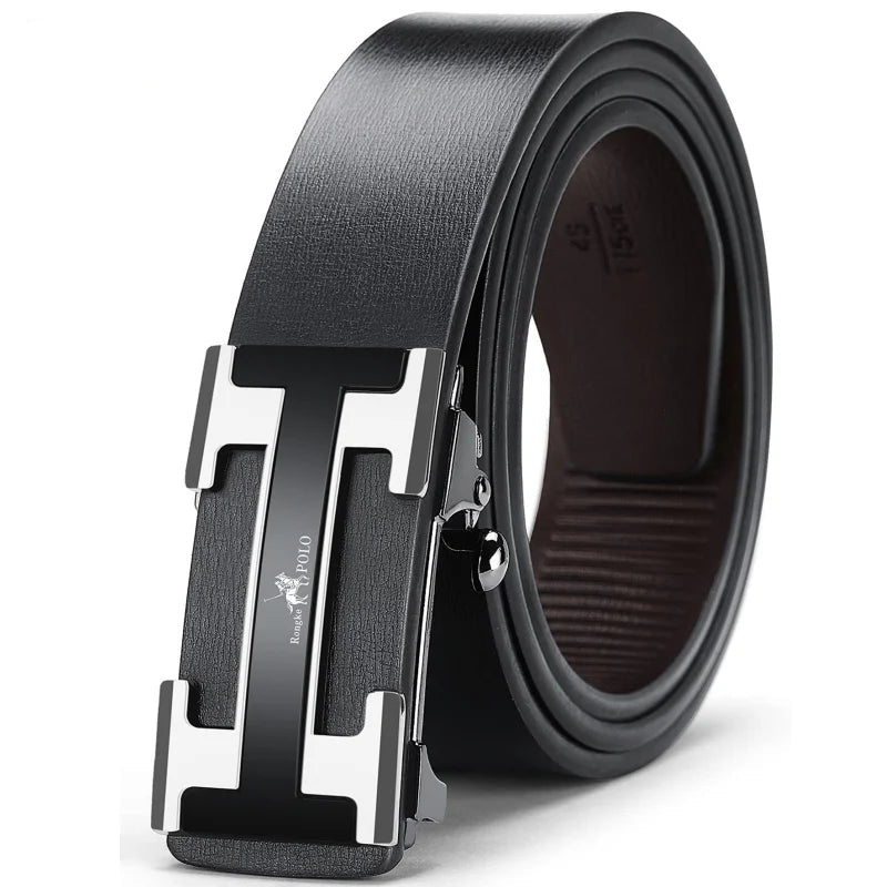 Fashion Business Men'S Belt Genuine Luxury Brand Belt Metal Buckle Belt High-Quality Leather Soft Belt With Cargo Pants Jeans