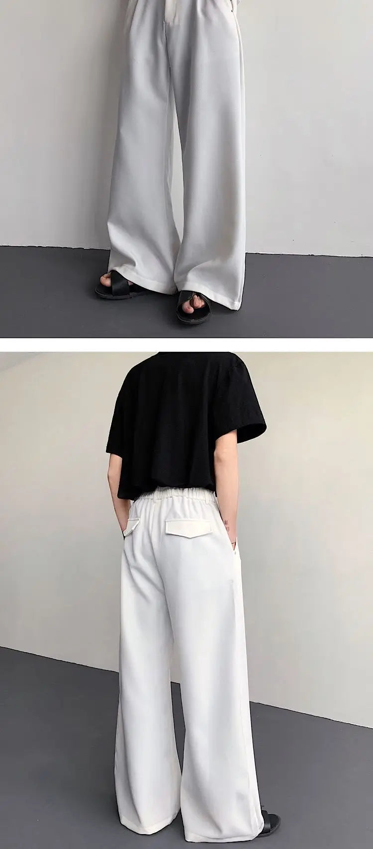 2023 New Black Suit Pants Men Fashion Social Mens Dress Pants Korean Loose Oversized Wide Leg Pants Mens Formal Trousers M-2XL