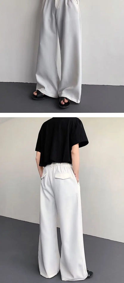 2023 New Black Suit Pants Men Fashion Social Mens Dress Pants Korean Loose Oversized Wide Leg Pants Mens Formal Trousers M-2XL