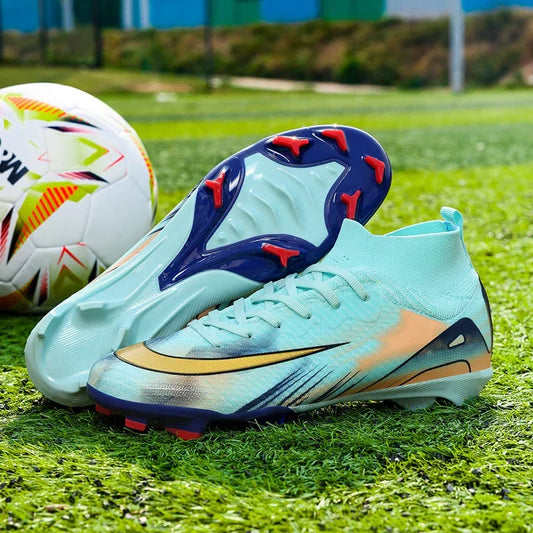 New Men Football Boots Training Shoes FG Ultralight Soccer Shoes Outdoor Drop Shipping Soccer Cleats Non-Slip Long Spikes