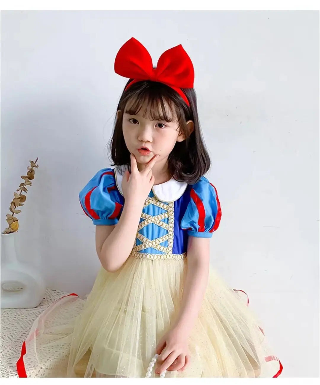 Kids Girl Snow White Dress Summer Short Sleeved Birthday Party Elsa Princess 2026 New Halloween Costume for Girls 2-8 Years Old