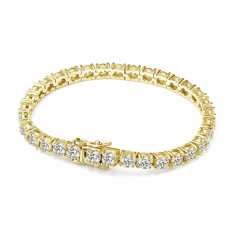 5mm Moissanite Tennis Bracelet Necklace For Women 925 Sterling Silver D VVS1 Lab Diamond with GRA Certificate Jewelry