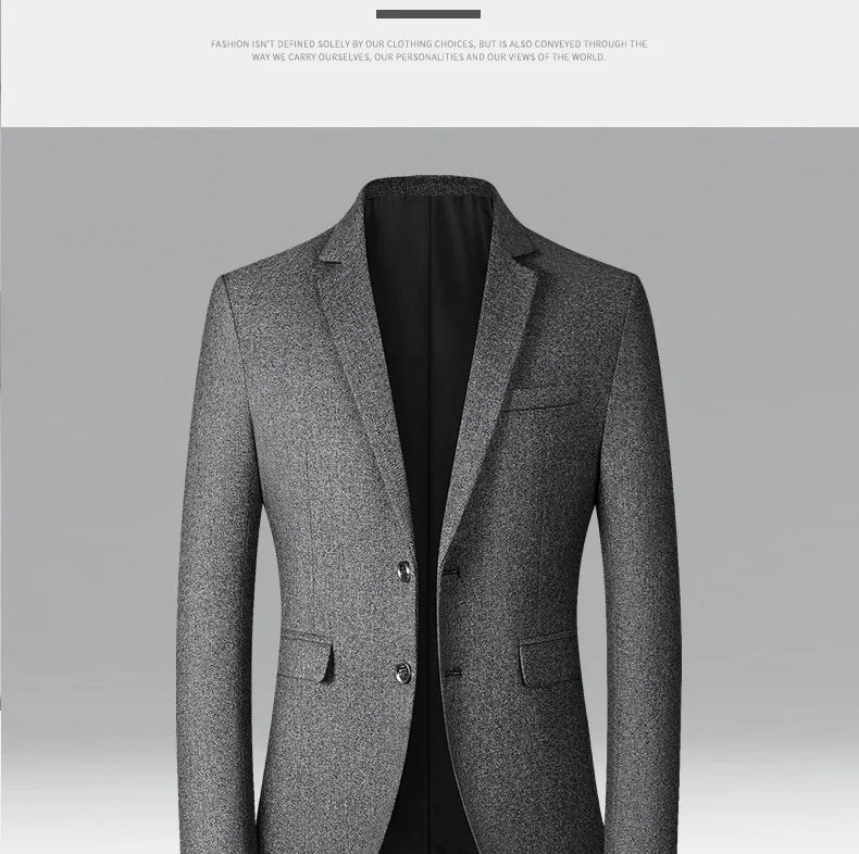 Brand Business Casual Jackets for Men Spring and Autumn Solid Color Turn-Down Collar Suits Blazer 2026 Wedding Blazer Men