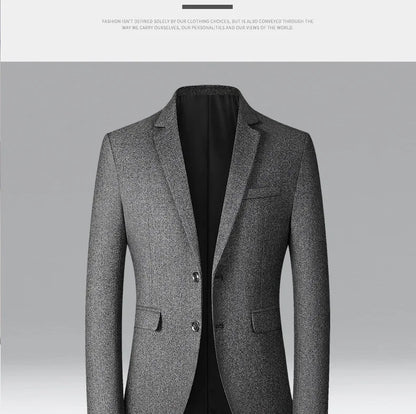 Brand Business Casual Jackets for Men Spring and Autumn Solid Color Turn-Down Collar Suits Blazer 2026 Wedding Blazer Men