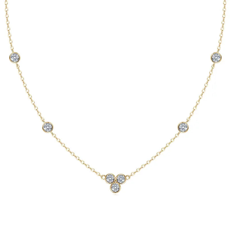GRA Certified 3mm Moissanite Pendant Necklaces 925 Sterling Silver for Women Necklace Chains Wedding Fine Jewelry Gifts
