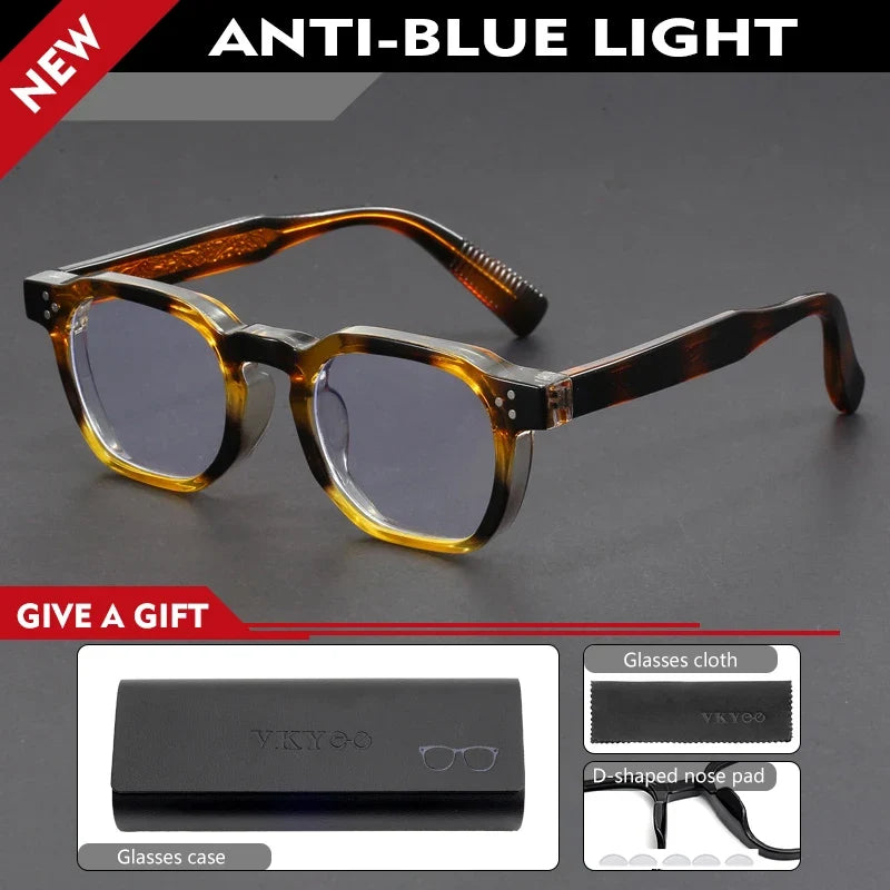 Classic Geometric Simple Retro Design Men's Anti-Blue Light Glasses Women's Reading Glasses Customizable Prescription