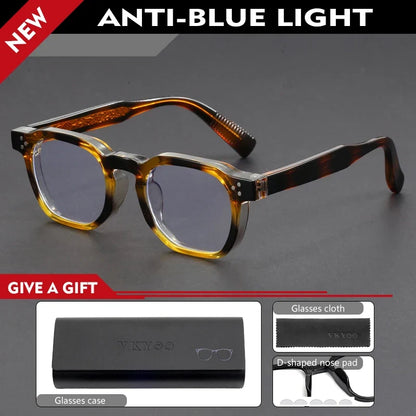 Classic Geometric Simple Retro Design Men's Anti-Blue Light Glasses Women's Reading Glasses Customizable Prescription