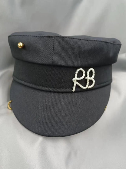 New  Women's Fashion Flat Cap British Retro Newsboy caps with Earrings Pierced Baker Boy Cap