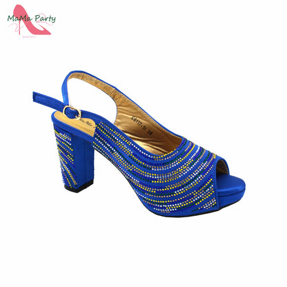 Orange Color Mature Pumps African Design Women Matching Shoes and Bag Set with Platform High Quality Sandals for Wedding