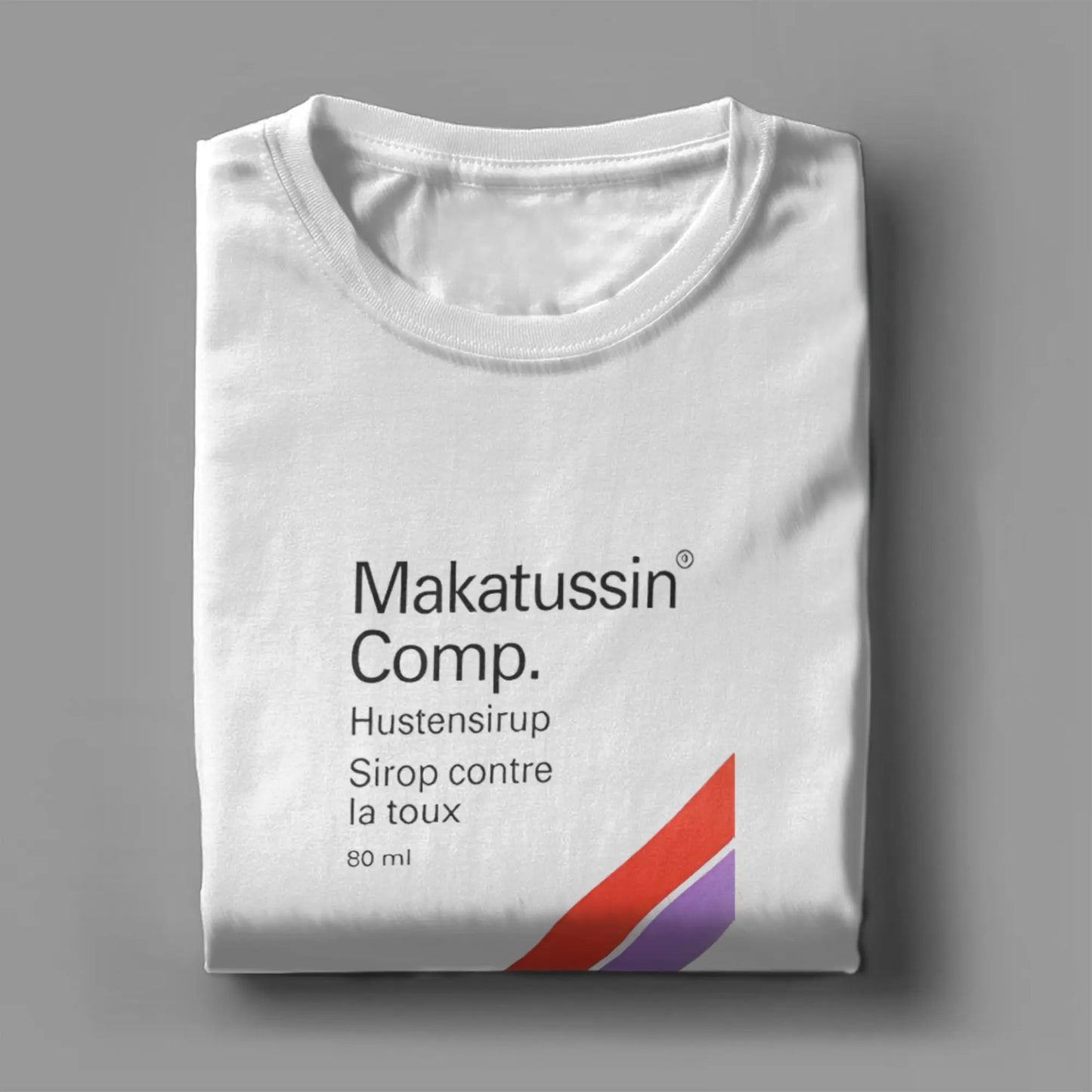 Men T-Shirts Makatussin Comp 80ml Label Vintage Cotton Tee Shirt Short Sleeve Funny T Shirts Crewneck Clothes Summer