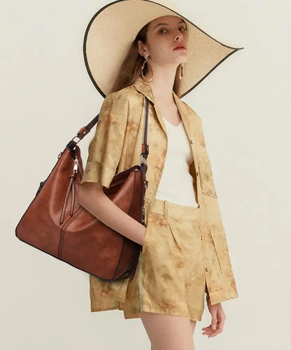 Hobo Bag Leather Women Handbags Female Leisure Shoulder Bags Fashion Purses Vintage Bolsas Large Capacity Tote Bag