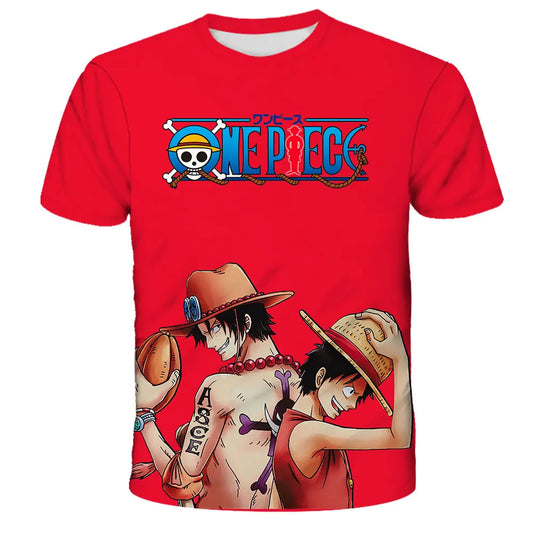 New Japanese anime One Piece cartoon children's adult 3D printed top T-shirt One Piece Dragon Ball boy cartoon top T-shirt