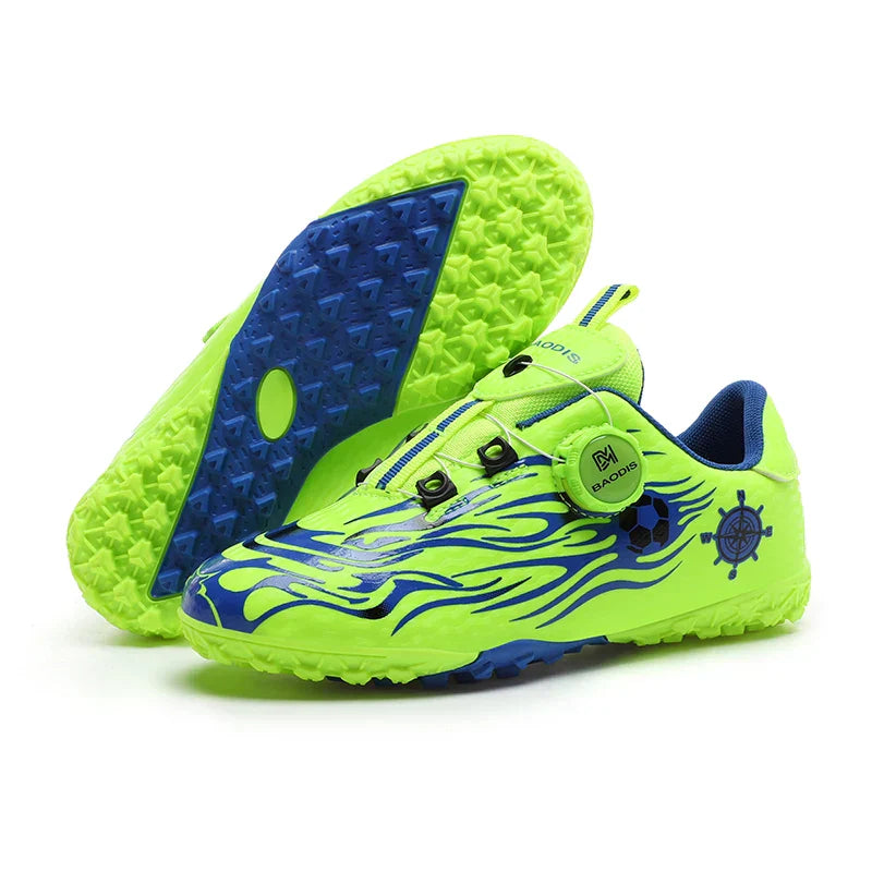 Kids Turf Soccer Cleats Children Football Shoes Breathable Lightweight Training Sneakers Non-Slip Athletic Sport Boots Boys Girl