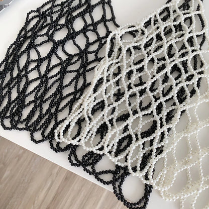 Strap Pearl Camisole Female V Neck Sleeveless Match Sweater Outside Top Fashion High Quality Hollow Out Loose Tank Top